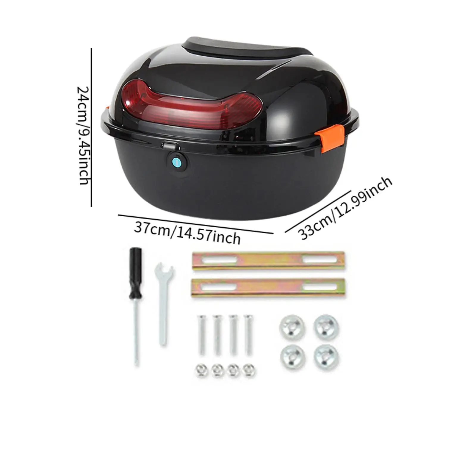 Motorcycle Tail Trunk Storage Box Waterproof Lightweight PP Case Secure Side Locks for Electric Bike Rear