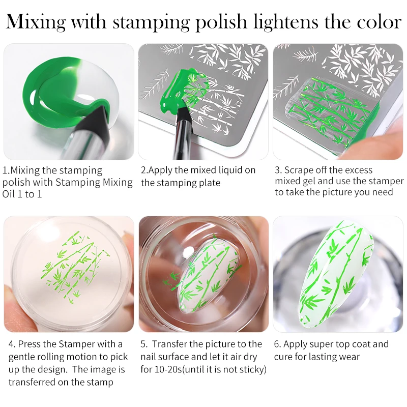 BORN PRETTY 10ml Stamping-Mischöl zum Mischen mit Malgel, Stamping-Lack, Auroras Nagelpulver, Maniküre-Nagelstempelwerkzeuge – Detail 7