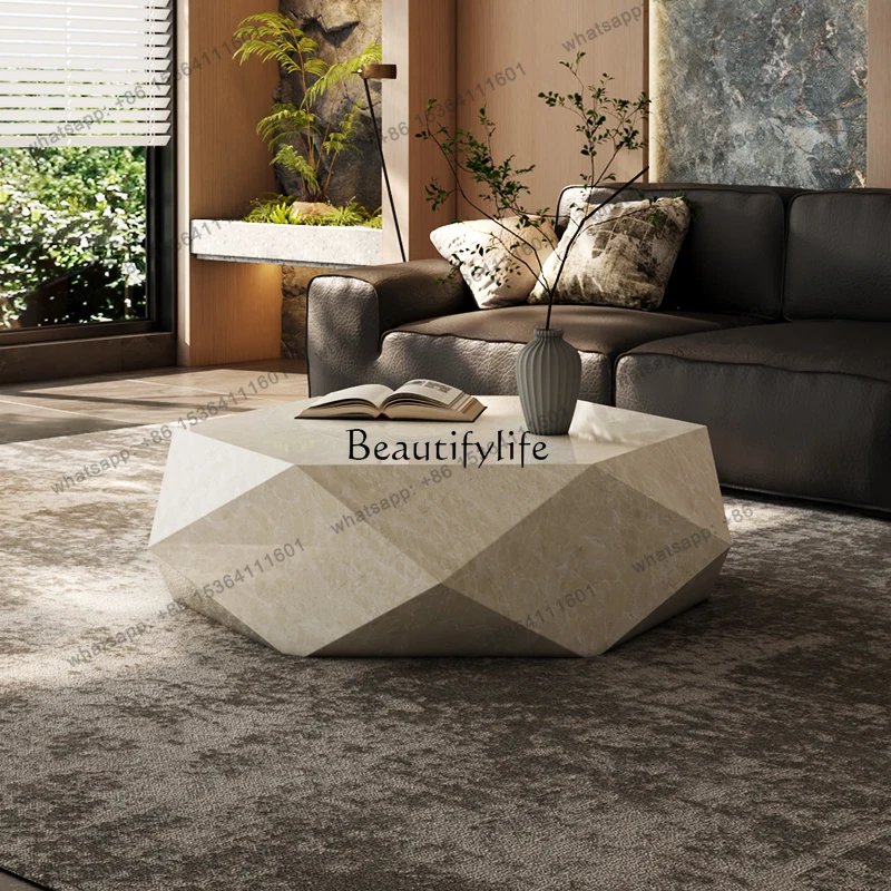 

D25Small apartment slate living room high-end creative coffee table