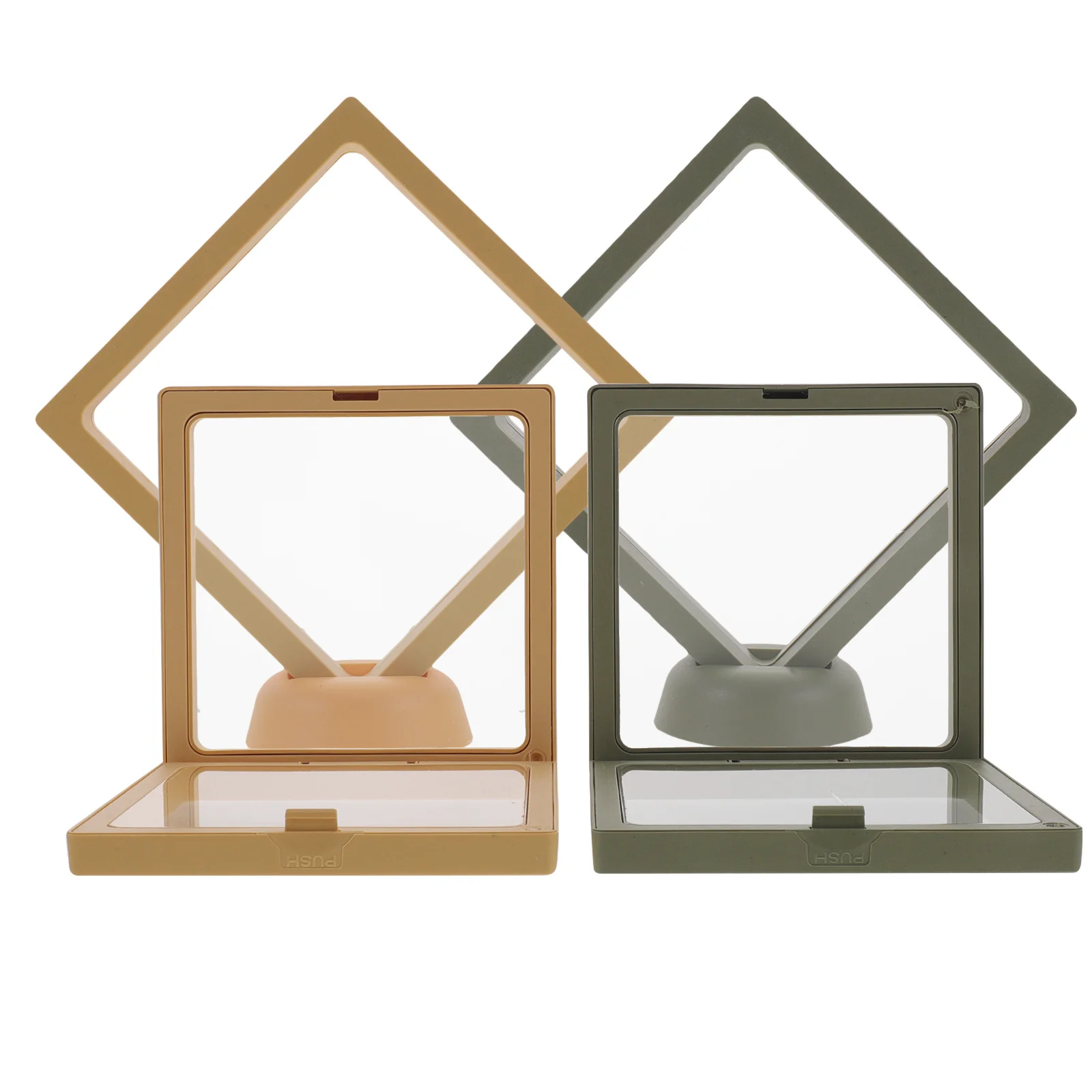 

4Pcs Jewelry Display Floating Frame Transparent Desktop Storage Box Floating Ring Display Organizer Displaying Jewelry Case