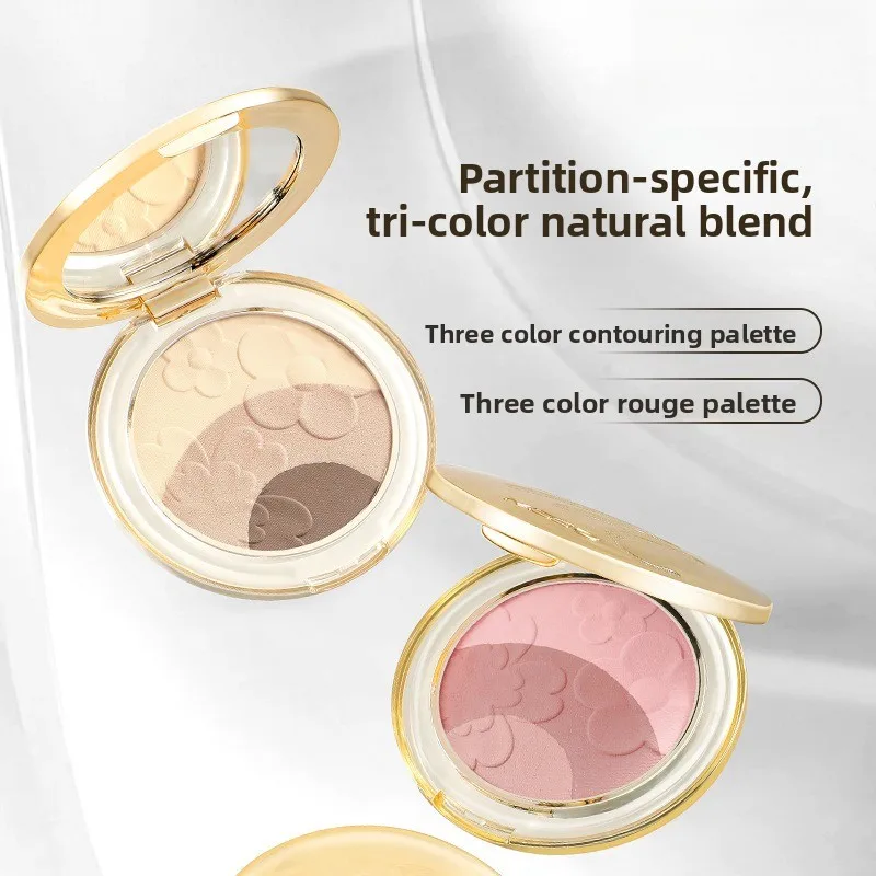 

Grooming Disc Brightens Nose Shadow Three-color Rouge Matte Highlight Integrated Shadow Comprehensive Disc Exquisite Makeup