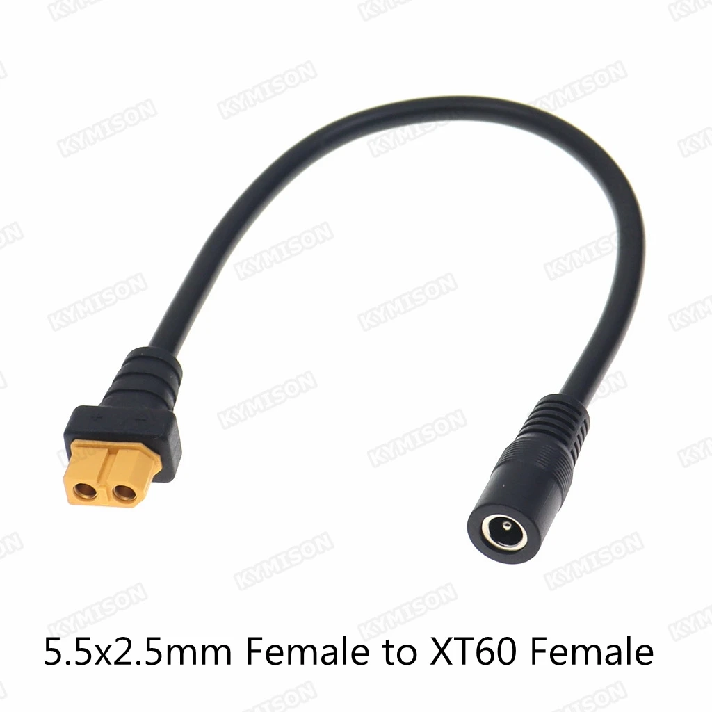 14AWG XT60 to DC jack plug 5.5x2.1/2.5mm Connector Battery Adapter Converter Charging Cable Silicone Wire for RC Battery Charger