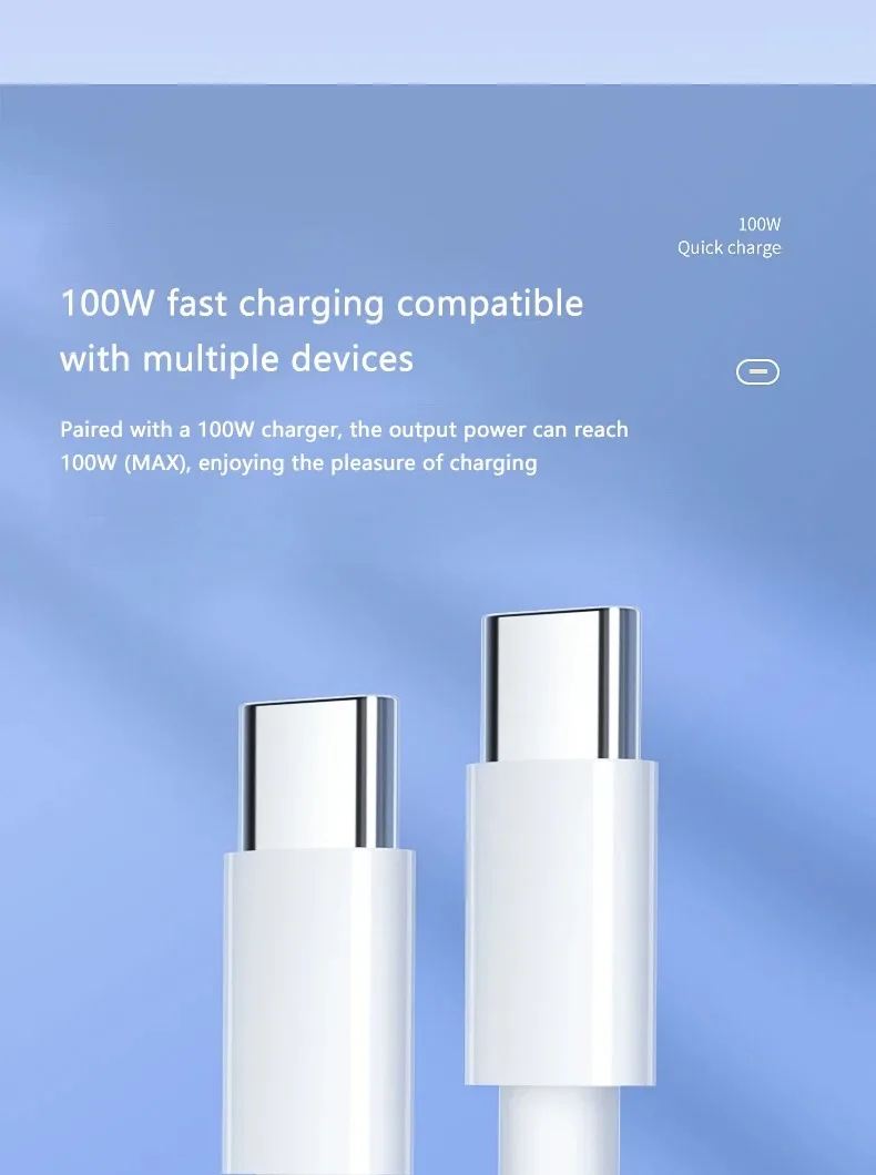 NNBILI 3-4Pcs 100W USB Typ C Zu USB C Kabel USB-C PD Schnelle Lade Schnelle ladegerät Draht Kabel Für Samsung Xiaomi Typ-C USBC Kabel – Detail 4
