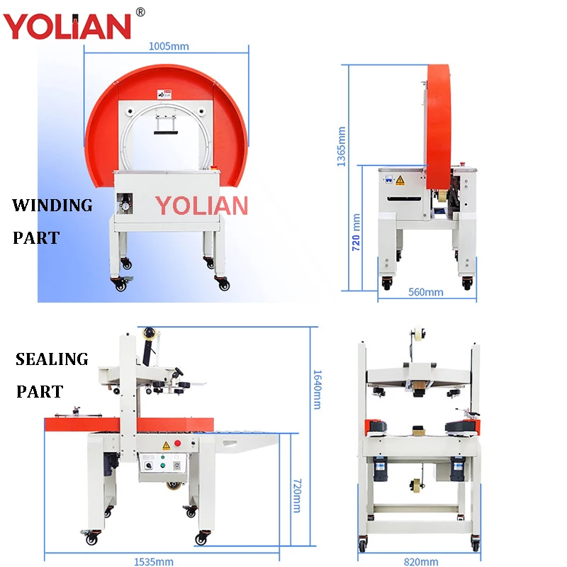 Automatic Carton Case Tape Winding Sealer Side Belts Box Sealing Packing Machine Top And Bottom Multi-Wrapping Packing Machine