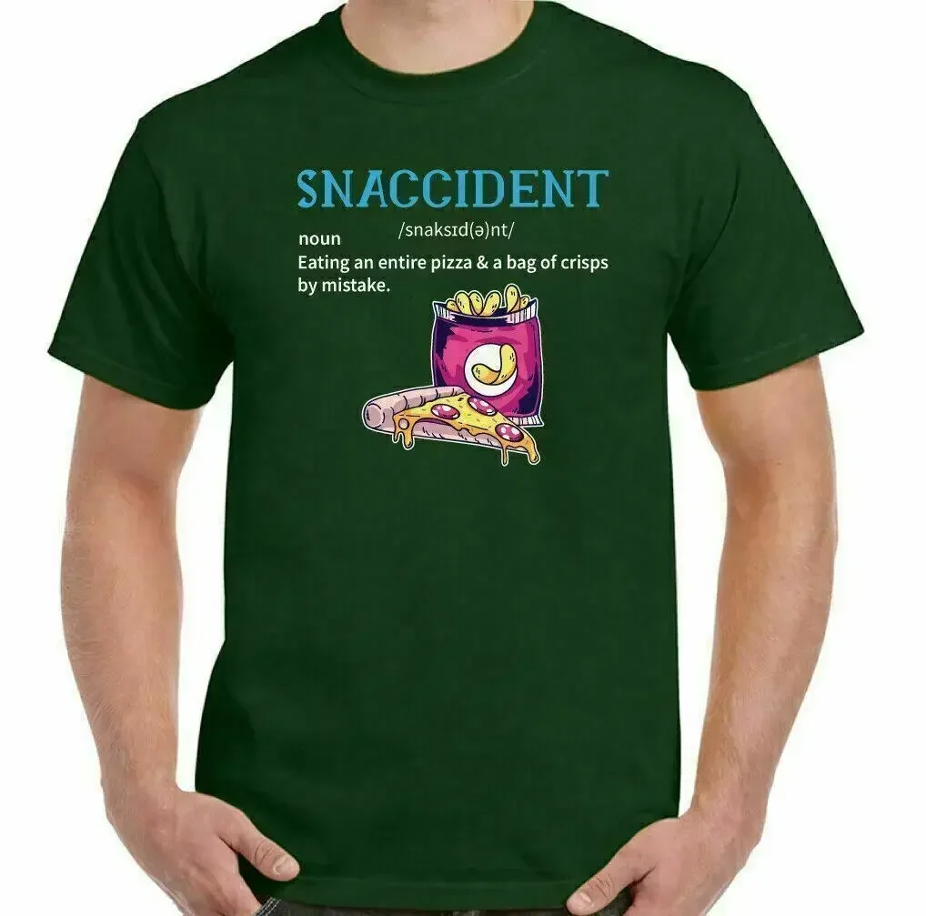 SNACCIDENT T-SHIRT, Mens Funny Food Diet Obese Overweight Pizza diet BBQ Gift