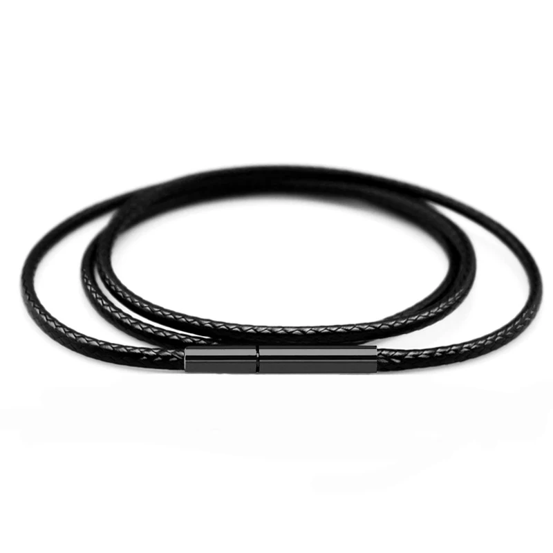 1mm 2mm 3mm Korean Round Waxed Cord Necklace Rope Leather Cord Thread Stainless Steel Clasp Jewelry Making String for Pendant