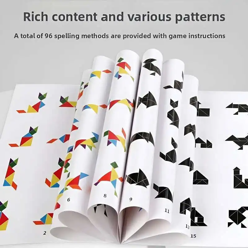 Magnetyczna układanka Tangram Inteligencja 3D Geometryczne Kształty Puzzle Planszowa Gra Montessori Zabawki Edukacyjne dla Dzieci Prezent