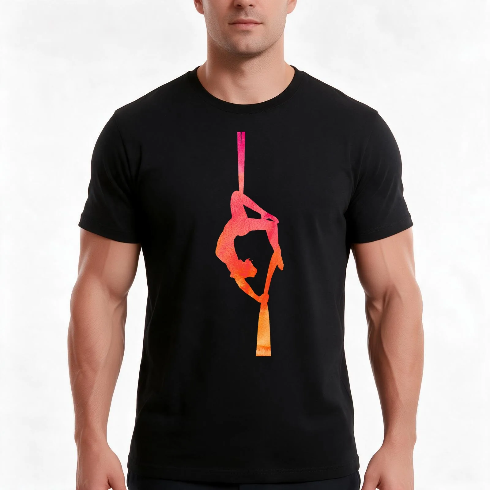 Aerial Silks Artist T-Shirt, Summer Casual Cotton Tee, Oversized Streetwear Tops, Vintage Graphic Print, Loose Fit Short Sleeve
