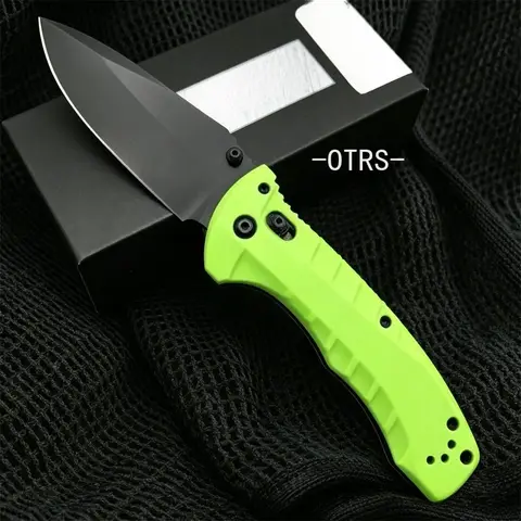 BM 980 Axis Lock Knife - Fluorescent Green Handle, Outdoor Folding Pocket Knife. Perfect for Camping, Hiking, and Trekking. A Great Gift and An Essential Tool for Outdoor Enthusiasts