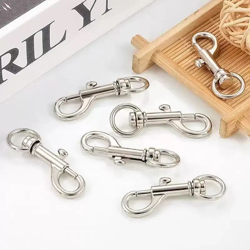 12-24 Pcs Metal Spring Push-locking Buckle Shoulder Strap Buckle Dog Head Buckle Keychain  Bag Buckle Rotating Spring Buckle
