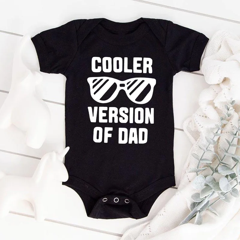 Funny Newborn Boys Girls Clothes Dad Letter Sunglasses Onesie Summer Casual Comfortable Crew Neck Baby Romper