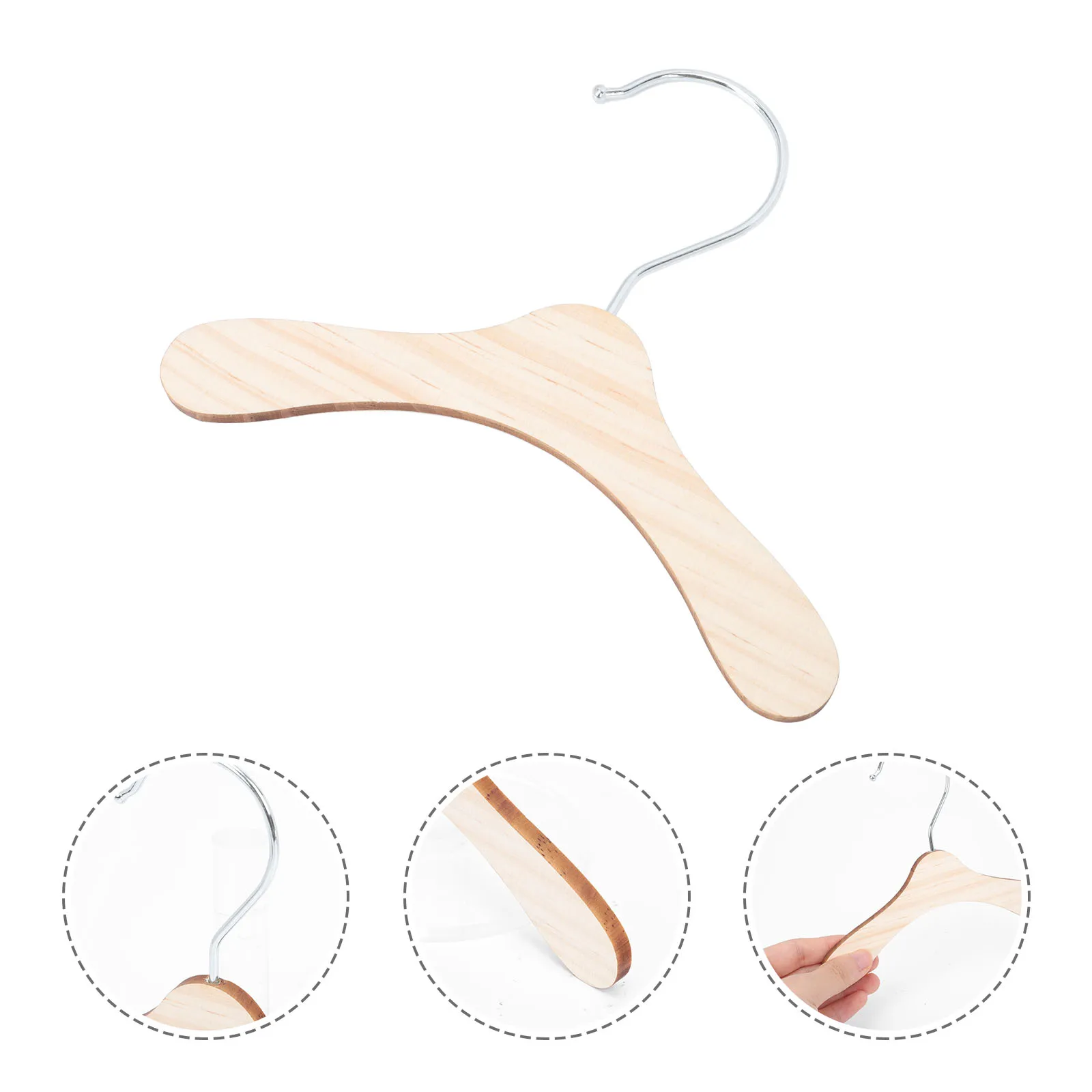 

10Pcs Wooden Pet Clothes Hangers Strong Structure Fine Workmanship Compact Pet Clothes Hanger Dog Clothing Hanger