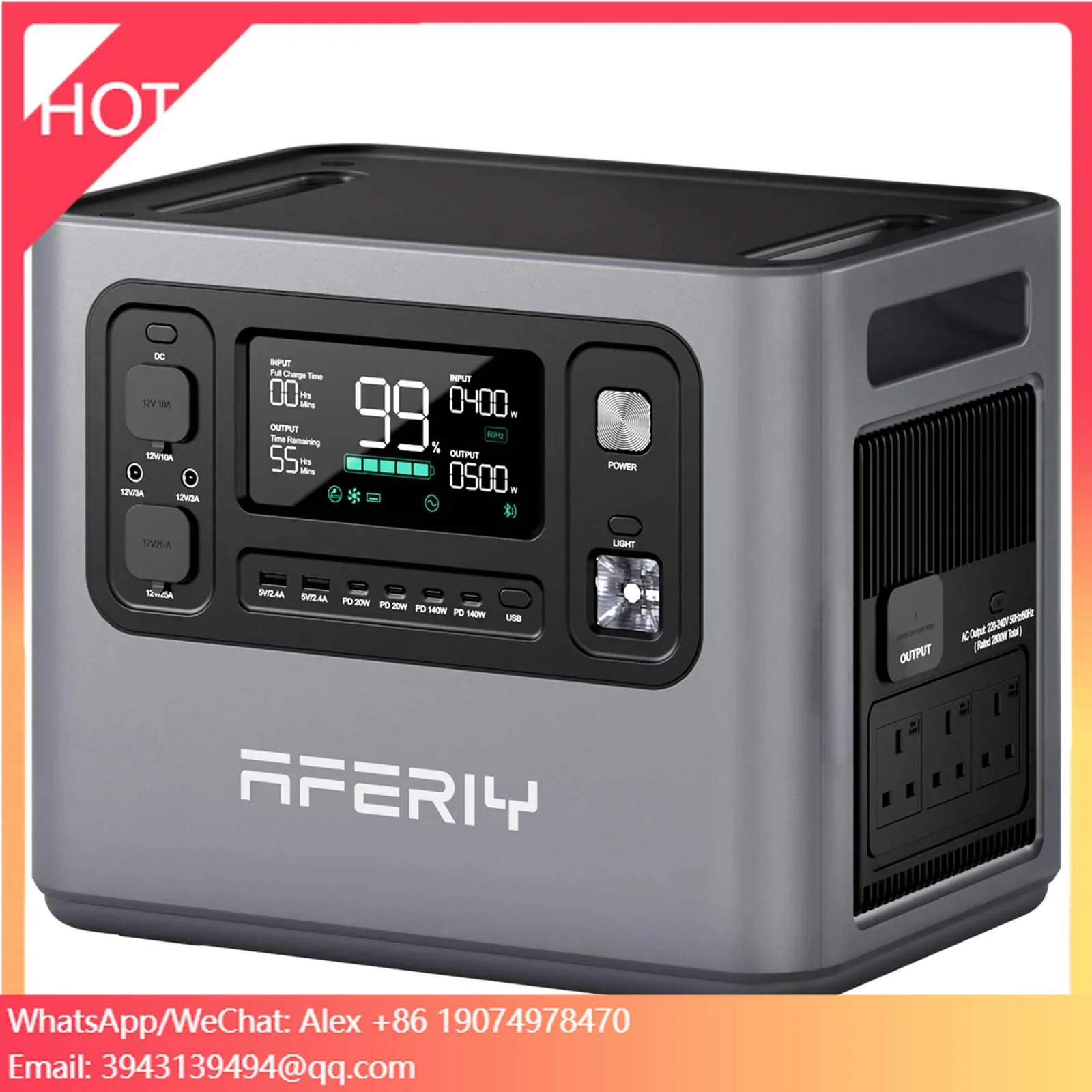 Aferiy P280 2800W Large Capacity Portable Power Station Solar Power Outdoor Generator Portable Generation Emergency Power Supply