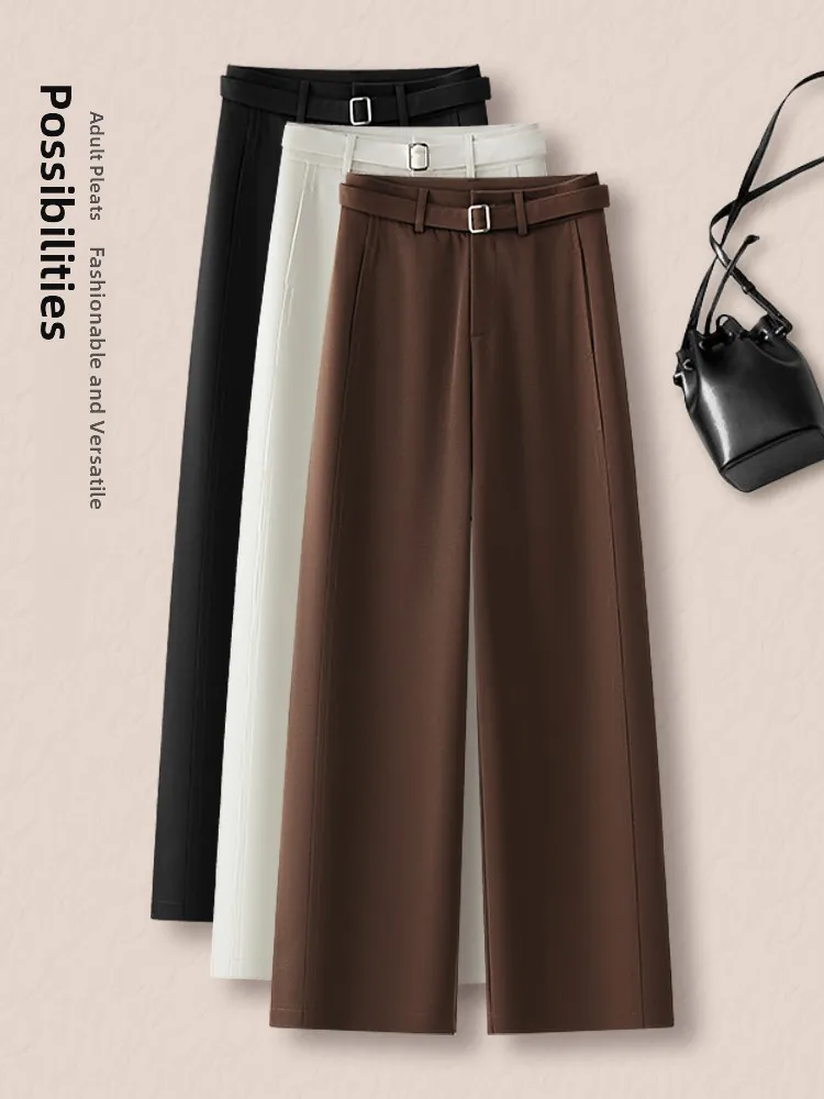 

Женские брюки-палаццо Slim Fit с высокой талией, прямого кроя, свободные, элегантные, повседневные, в корейском стиле, весна-осень