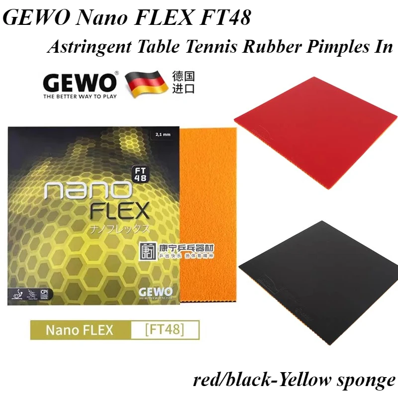 

GEWO Nano FLEX FT48 Астроцентные резиновые шипы для настольного тенниса толщиной 2,1 мм, атакующая резина для пинг-понга с одобрением ITTF"