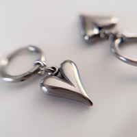 Stainless Steel Heart Pendant Earrings Women's Gift Accessories Wholesale