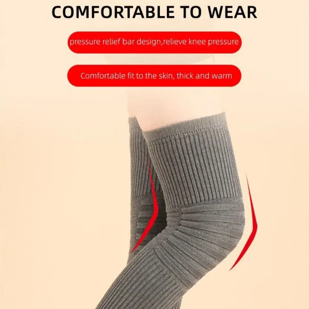 Health Wool Wool Knee Pads Camel M-XL Keep Warm Knee Protector Black Plus Velvet Thick Cashmere Kneepad Winter