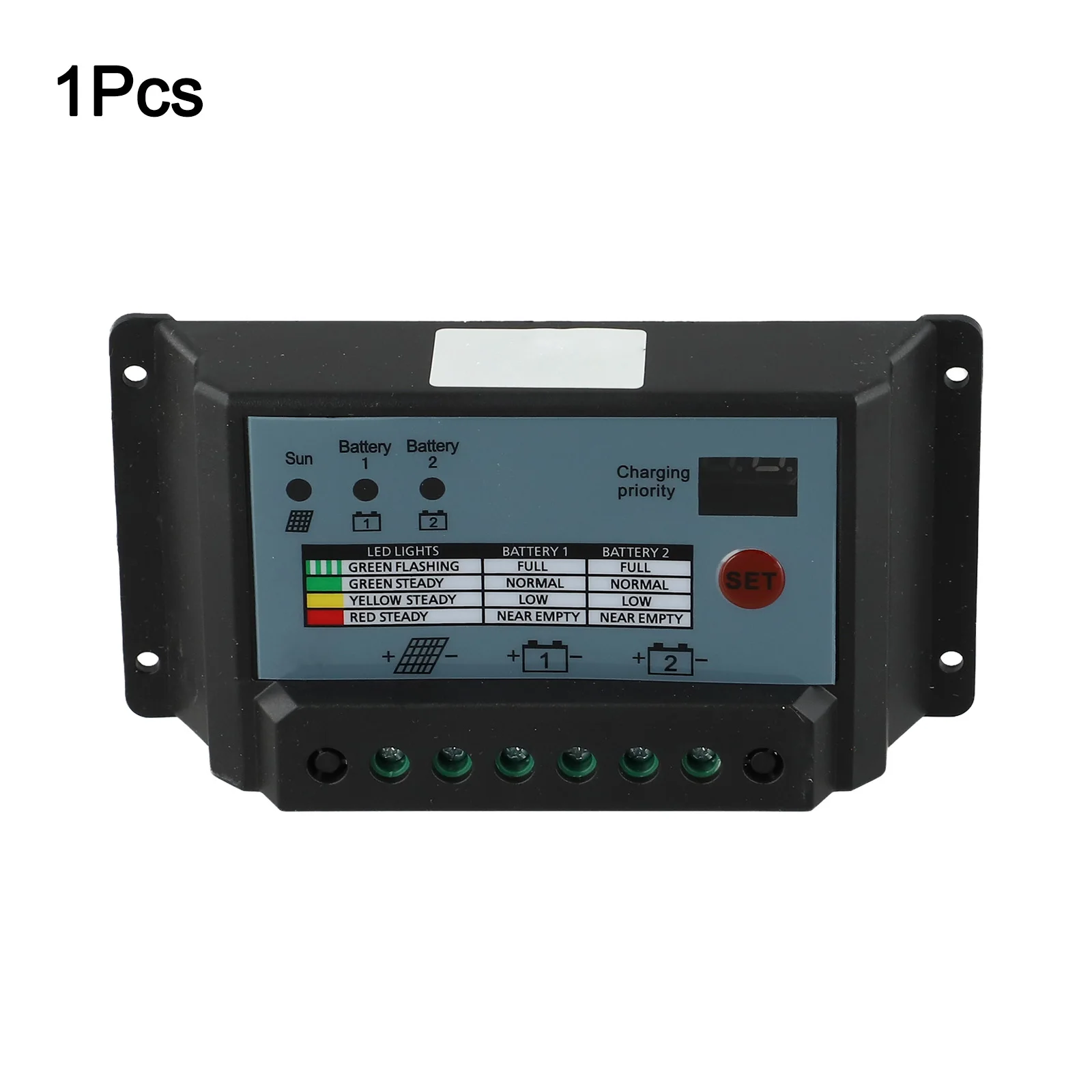 Dual For Battery Solar Charge Controller 10A 20A 30A For PWM 12V 24V With LCD Display ABS Case For Home RV Boat Alternative Ener