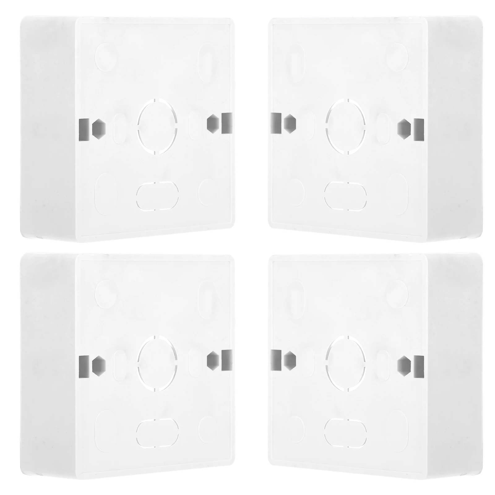 

4Pcs Outdoor Electrical Junction Box Durable PVC Material Easy Installation Versatile Use Wall Socket Boxes