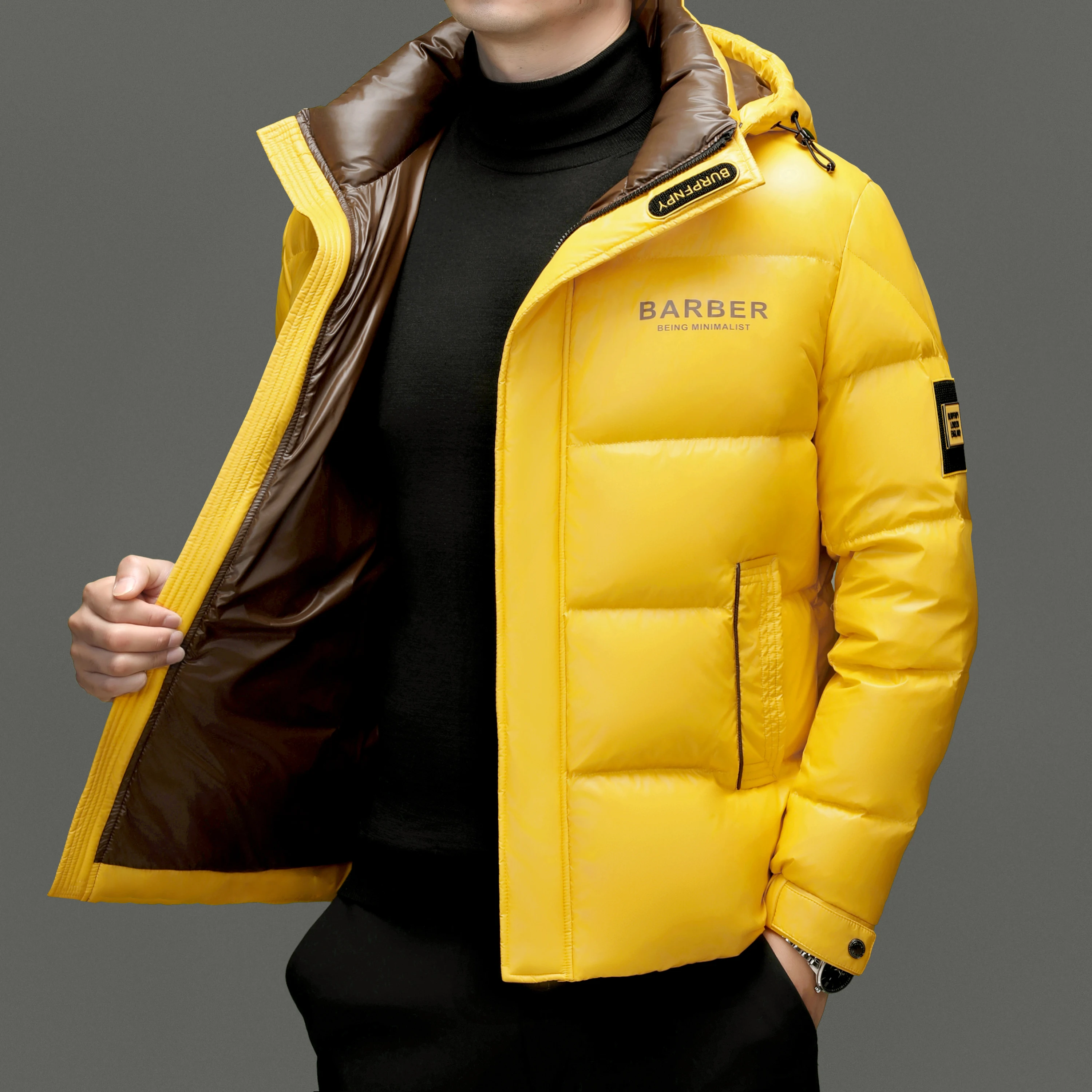 High Grade 90% White Duck Down Puffer Jacket New 2025 Winter Men Trendy Warm Parkas Coat Hood Windproof Down Jackets