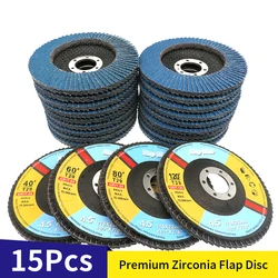 10Pcs Zirconia Flap Discs 115mm Sanding Discs 4.5 Inch 40/60/80/120 Grit Grinding Wheels Blades for Angle Grinder Finishing