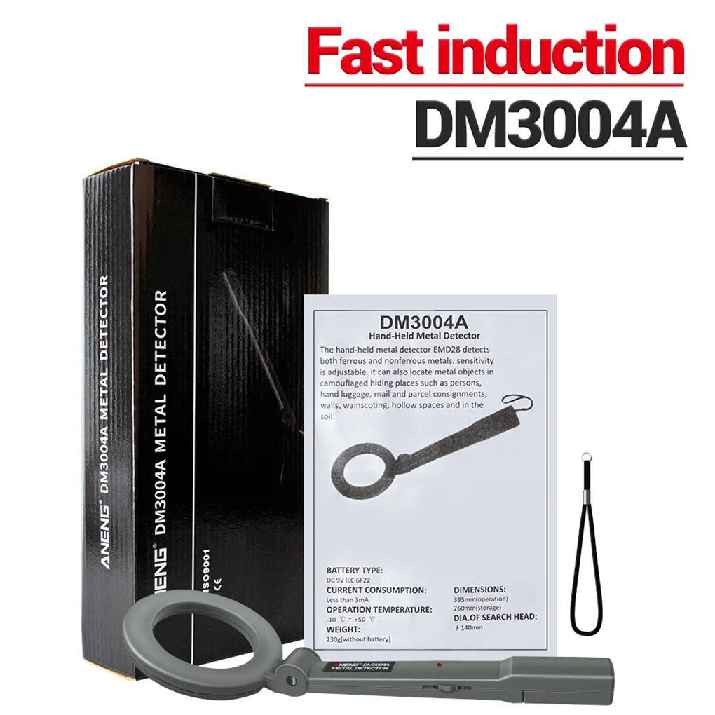 ANENG DM3004A Metal Detector Battery Operated Handheld Scanner Professional Search Tool Office Hotel Bar Safety