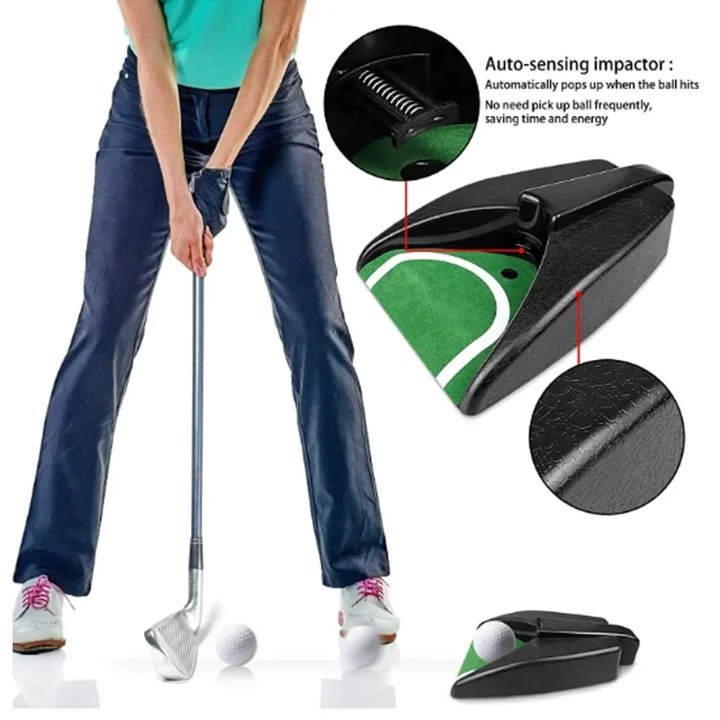 Máquina de colocação automática para bola de golfe, Golf Practice Hole, Dispositivo De Retorno Automático, Cup Return, Training Tool