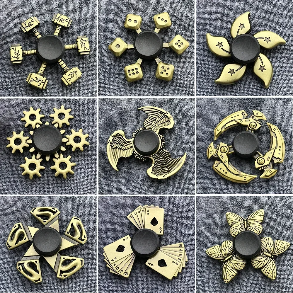 Nuovo Bronzo In Lega di Metallo Fidget Spinner R188 Cuscinetto Muto Mano Spinner Punta Delle Dita Giroscopio Alleviare Lo Stress Giocattoli Per I Bambini di Età