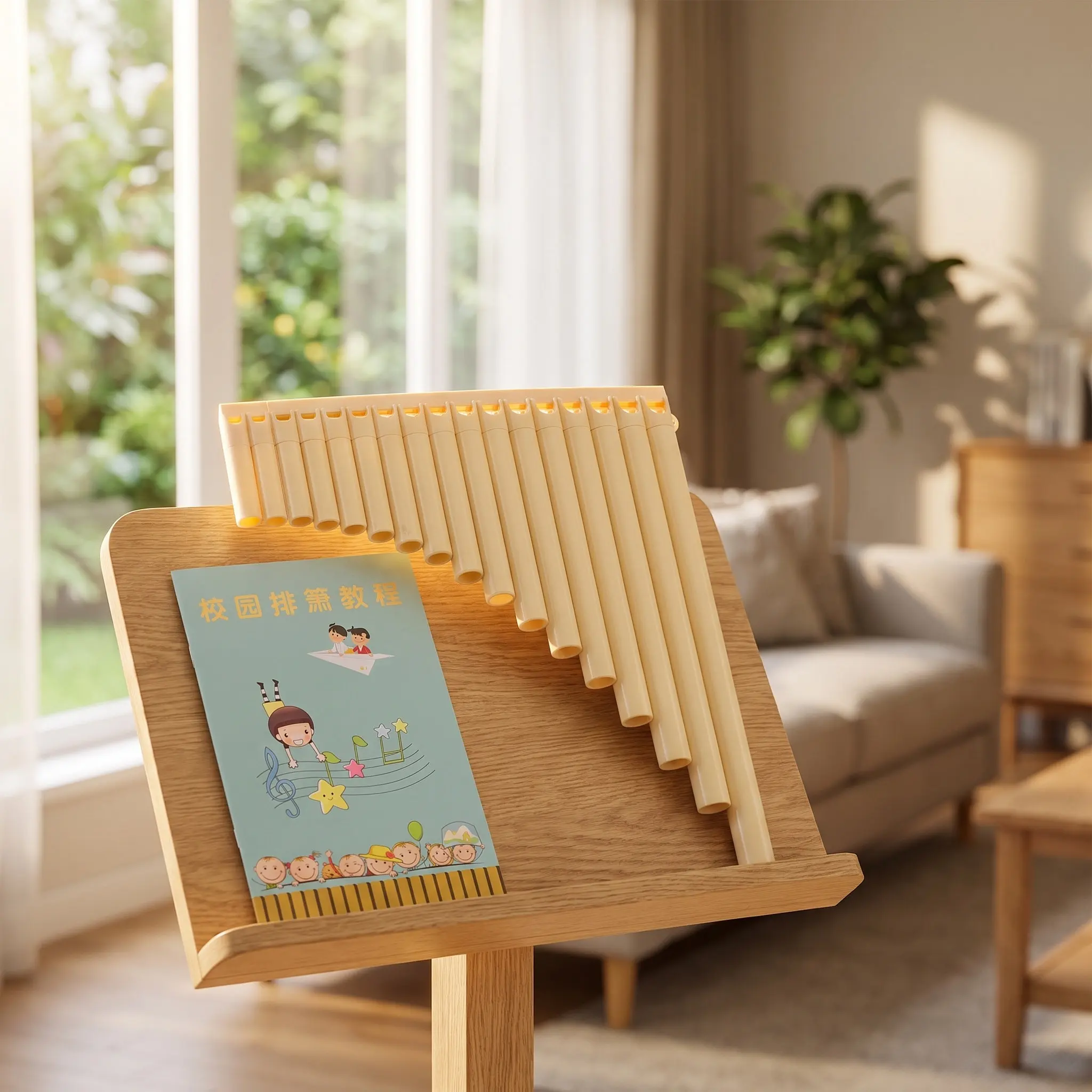 1Set Pan Flute Portable Beginner 18-Pipe C Traditional Musical Instrument Educational School Instrument Gift
