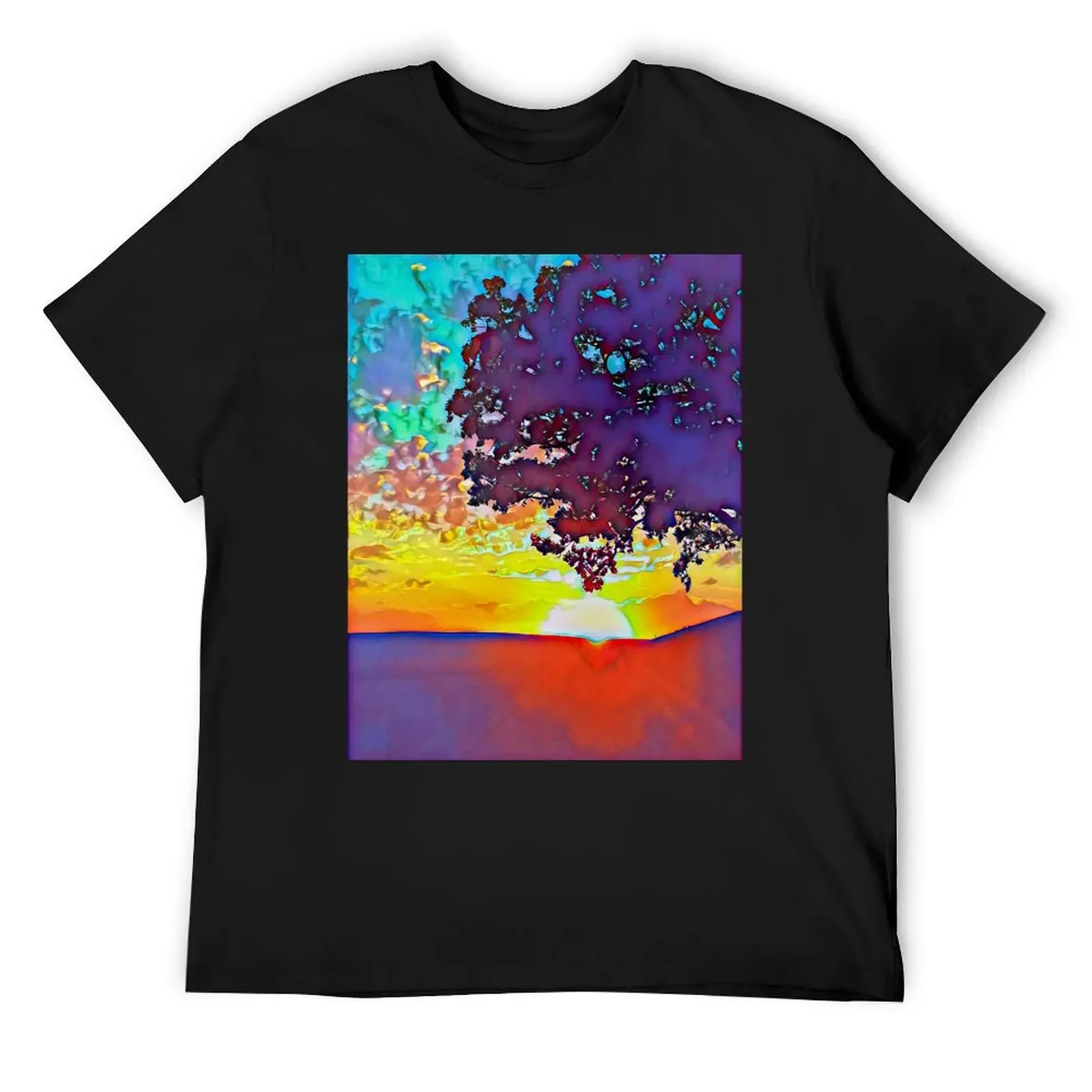 Sunset at the Oak Grove T-Shirt summer clothes vintage graphic tee baggy shirts mens graphic t-shirts