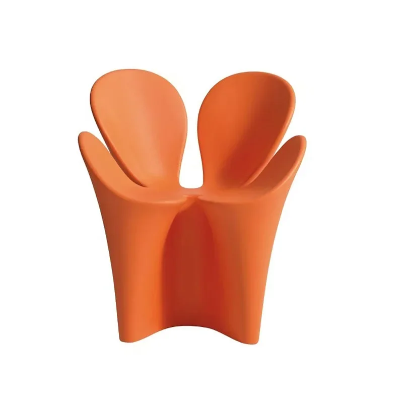 Seat Outdoor Mall Petal Leisure Chair Art Fiberglass Color Backrest Stool