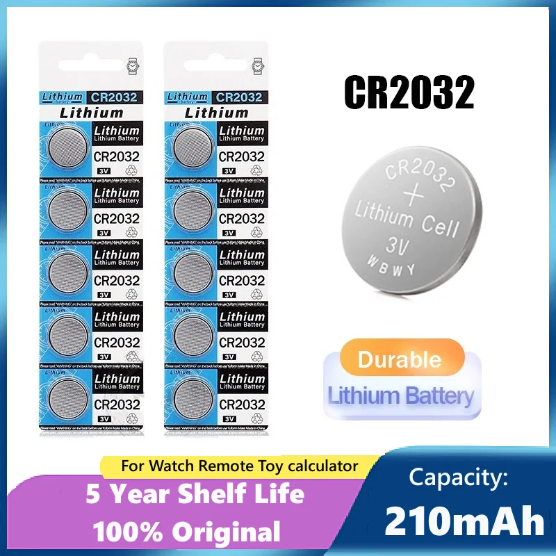 Lithuim Cell Button 3V CR2032 CR 2032 Lithium Button Batteries for Watch Toy Car Remote Control Calculator Button Cell 20PCS