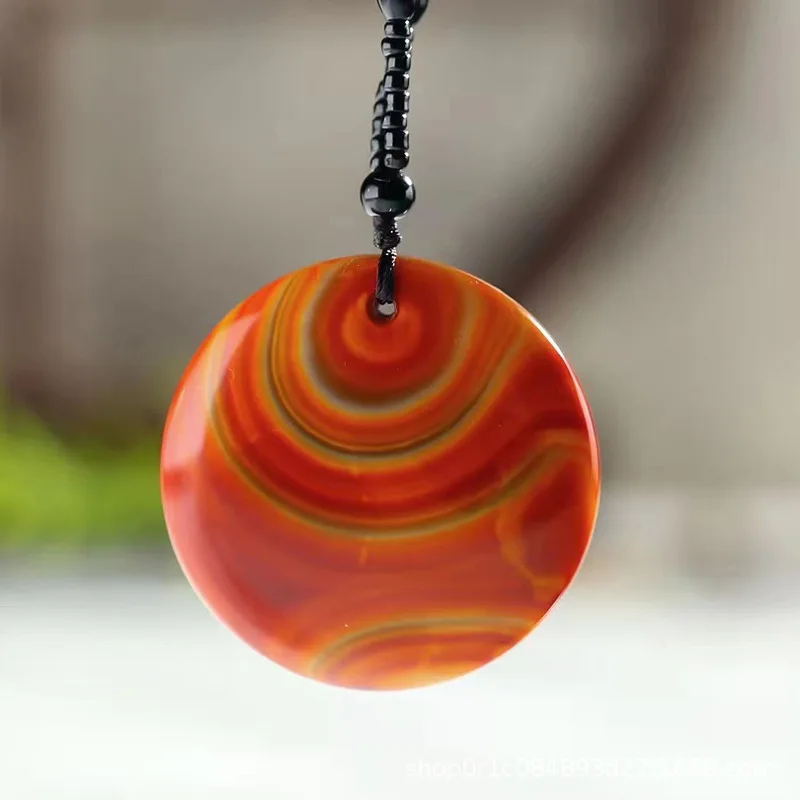 Agate Men And Women Round Peace Pendant Harmony