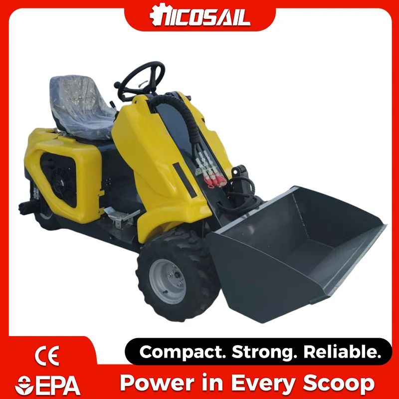 

3 Wheel Mini Skid Steer Loader Euro 5 CE Certified Compact Hydraulic Loader For Farm Garden Construction European Market