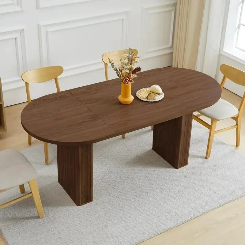 

70.8 Inch Modern Farmhouse Dining Table, Large Table for 6-8 People, Suitable for Kitchen or Living Room