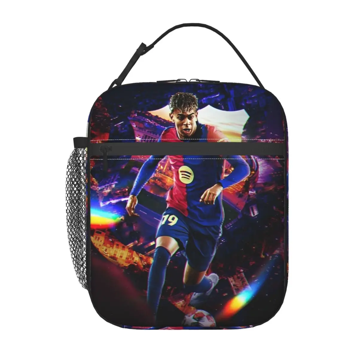 Bolsas de almuerzo aisladas número 19 Lamine Y-Yamal, bolsa refrigeradora Lamine Yamal, fiambrera a prueba de fugas, bolsa Bento para escuela al aire libre