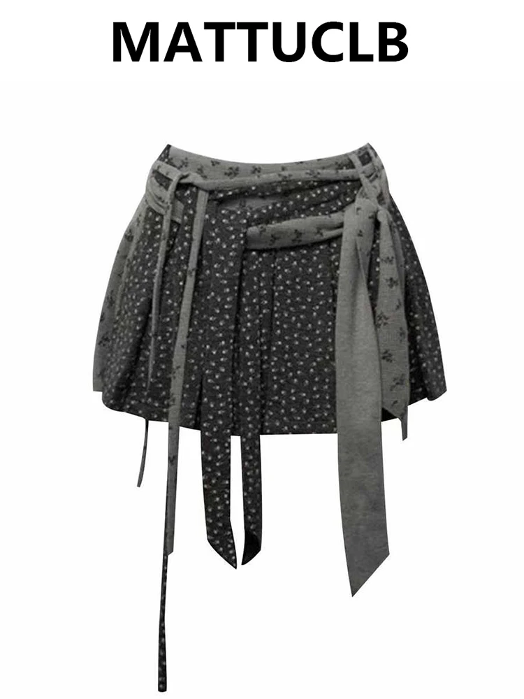 Autumn Winter Women Mini Pleated Skirts Party Kpop 2000s Gyaru Design Chic College Style Korean Abi Y2k American Retro Harajuku