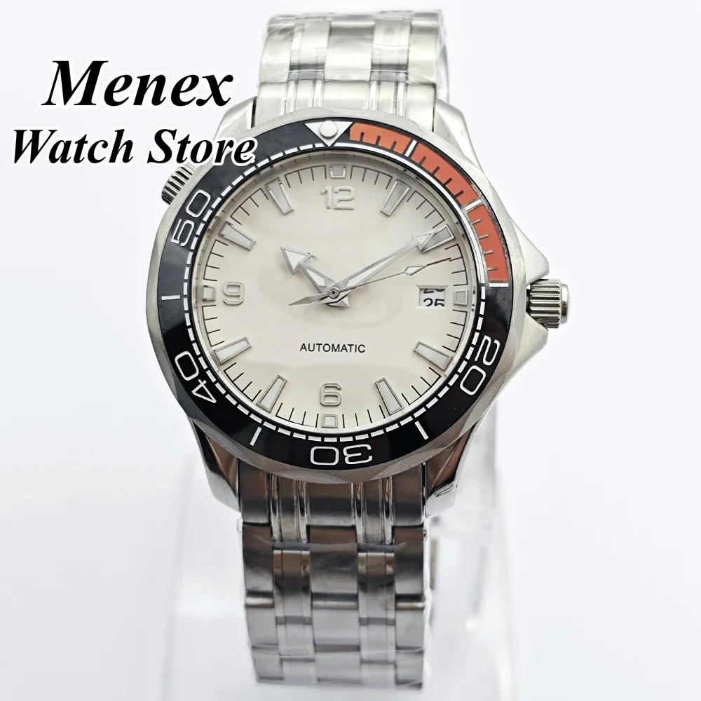 NH35 Customization DIY Logo Men's Watch 41mm Silver Stainless Steel Watch Case Sapphire Crystal Fit NH35 Movement Watch view 4