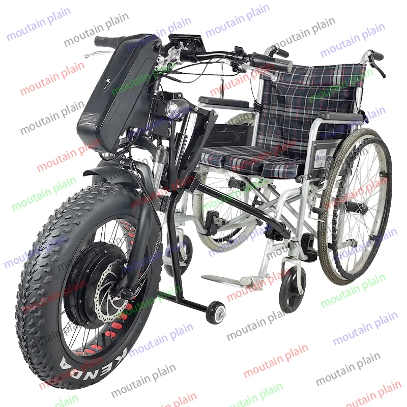 Electric Handcycle Wheelchair Attachment Handbike Kit with 13ah Battery New 48v 1200w Fat 20x4.0 Inch