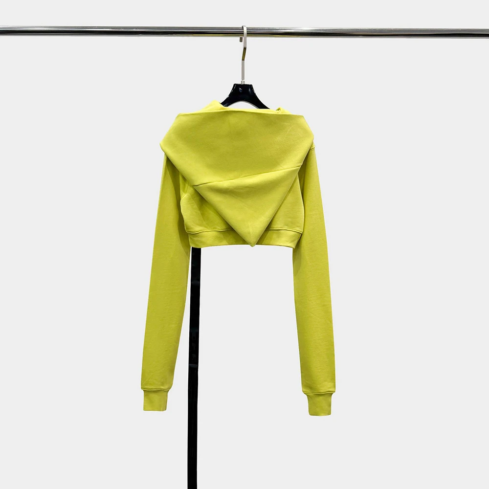 سترة نسائية منسوجة بالكابل Y2K مستوحاة من ربطة عنق وتفاصيل مريحة وقلنسوة سترة قصيرة لخريف وشتاء 2025 جديد #4