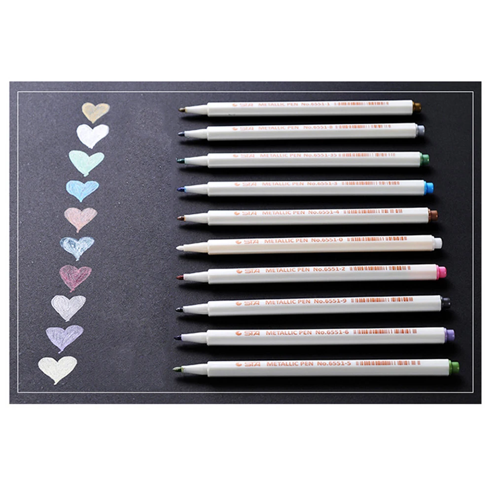 

Metal Pen Paint Marker Pens Metallic Color Golden Colored Artist Fancy Coloring