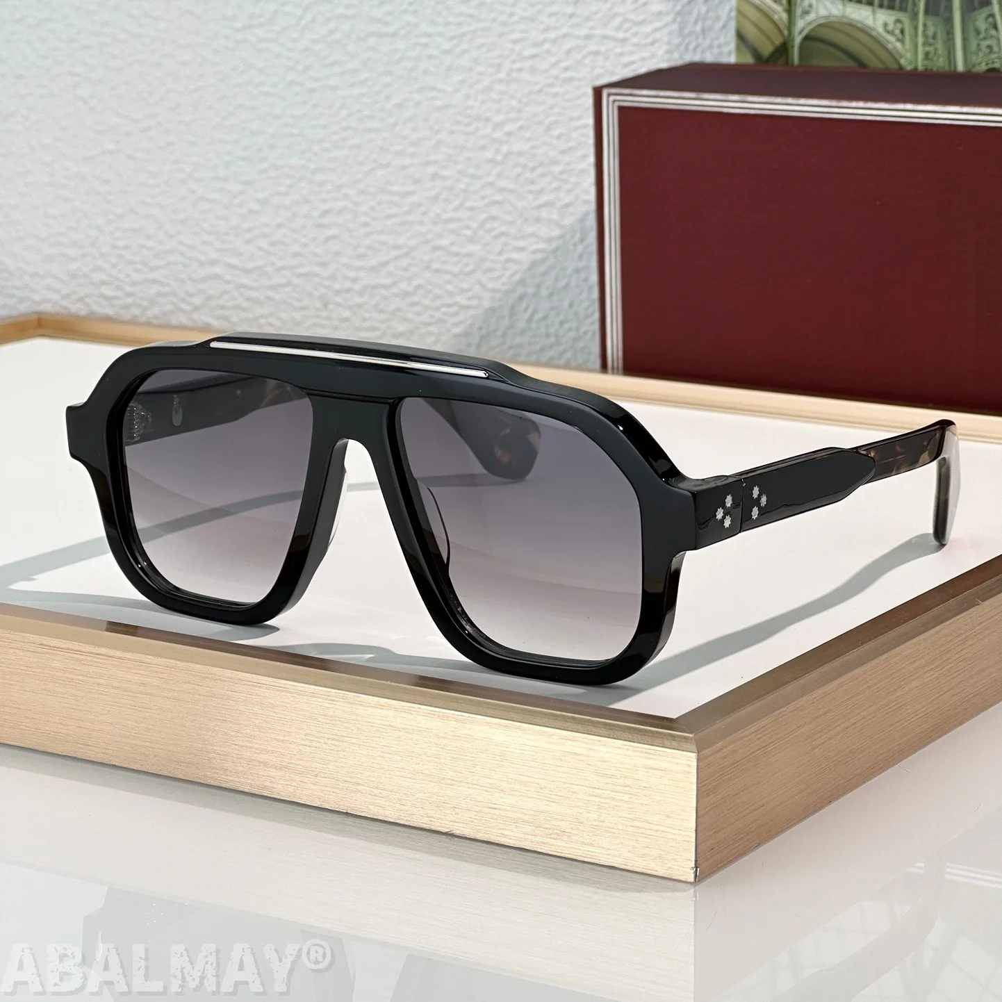 

OCTAVIAN 54-17 Top Quality Mens Sunglasses for Women Classic Punk Luxury Acetate Titanium UV400 Designer Sunglasses with box