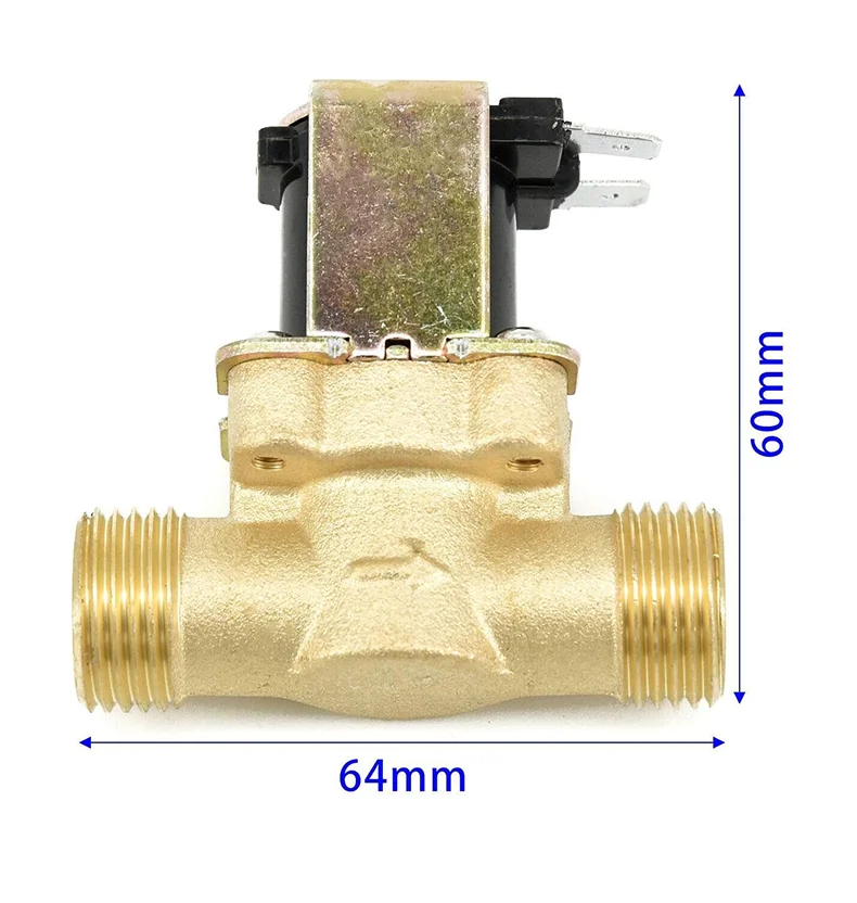 Elettrovalvola 1PC G1/2'' Brass Electric Solenoid Valve DC 12v 24v AC220v for Solar Water Heater Pneumatica — dettaglio 4