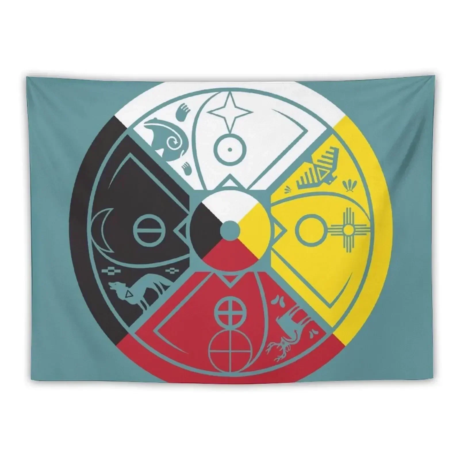 

sacred hoop medicine wheel Tapestry Carpet On The Wall Room Decorations Aesthetics Aesthetic Decoration Tapestry