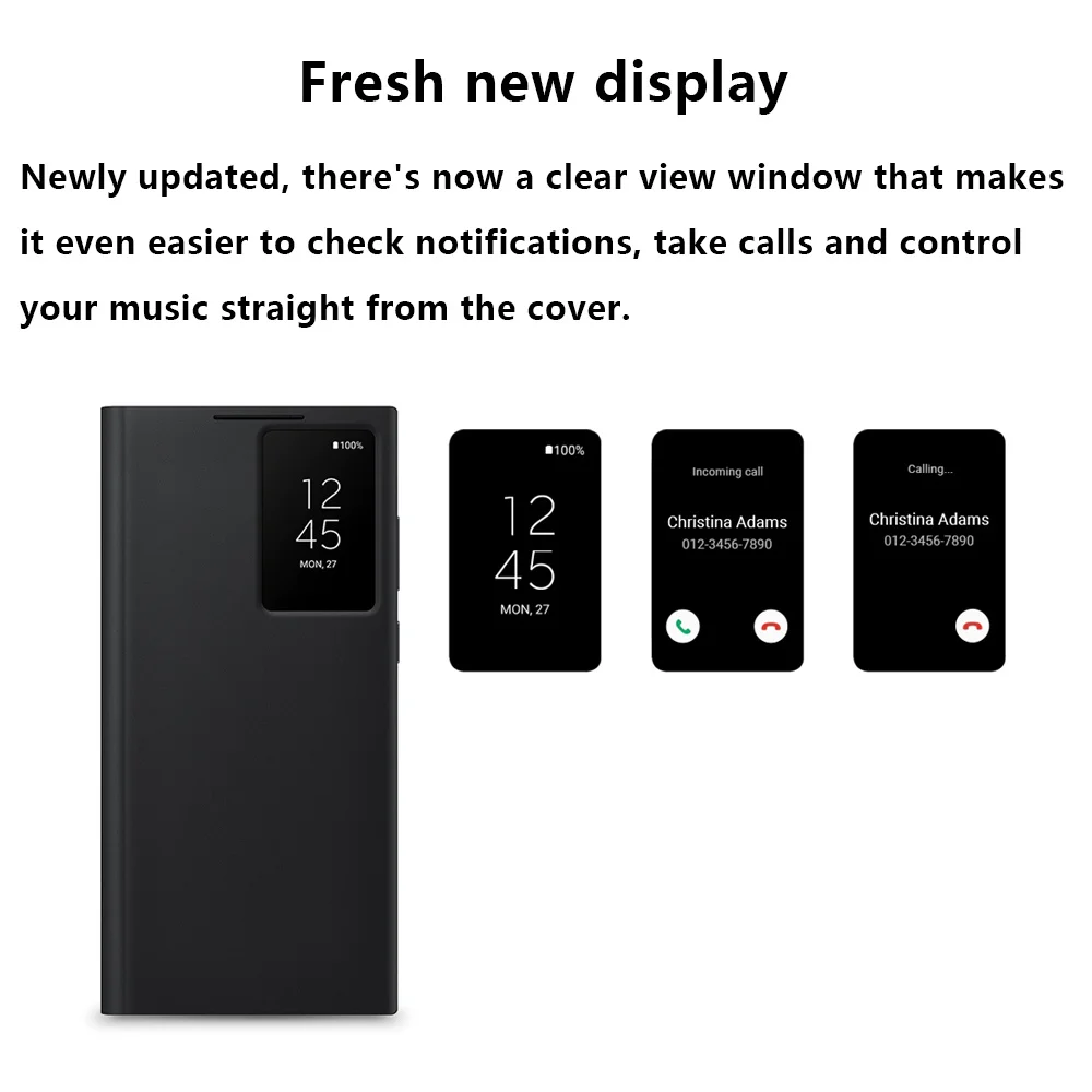Oryginalne etui z klapką do Samsung Galaxy S22 Ultra S-View Wysokiej jakości skórzane etui do S22Ultra Protector Shell & Box — zdjęcie produktu 2
