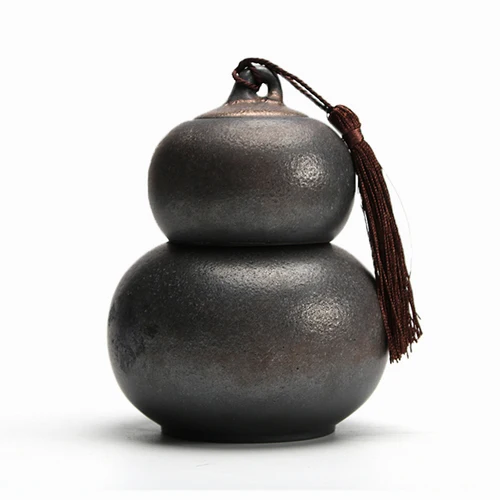 

Ceramic Jar Calabash Tea Caddy Double Layer Box Home Sealed Jar Organizer Container Storage Tank Decorative Jars