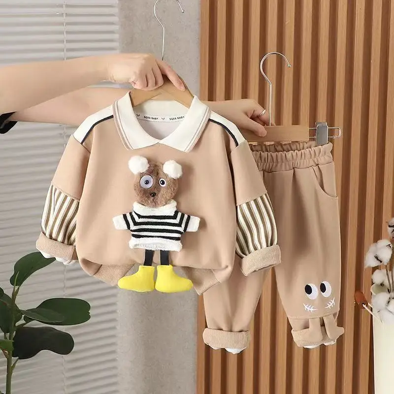 

Children's Clothing Boys' Autumn and Winter Set 2025 New Style Cartoon Sweater Two-piece Set for Infants And Young Children