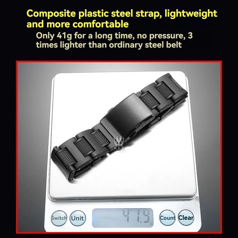 22MM 23MM 24MM Composite Resin Watch Band Strap for Casio Pro Trek PRG-600 PRG-650Y PRW-6600 PRW-70YB Series Universal any watch