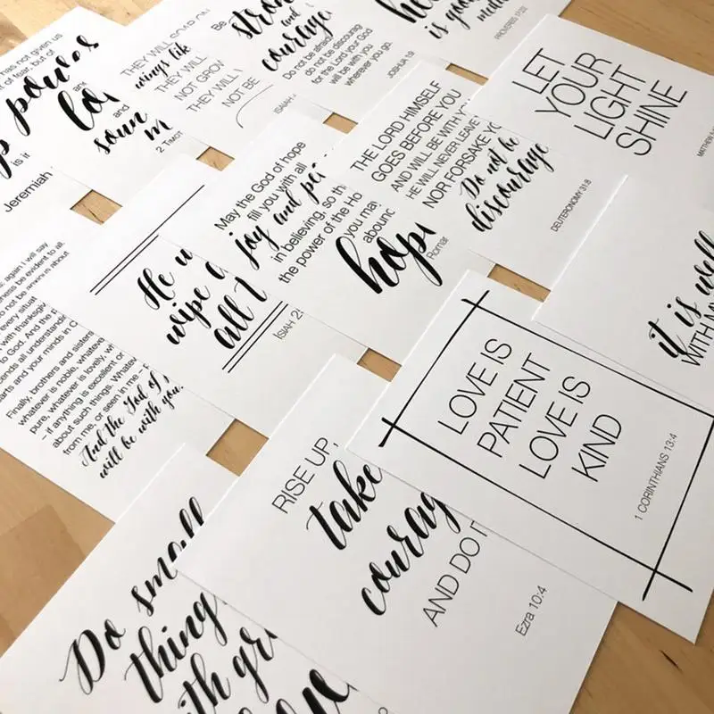 Ensemble de cartes d'écriture de prière pour femmes et hommes, carte unique 52X pour l'étude de la Bible dévotionnelle, mémorisation et salutations