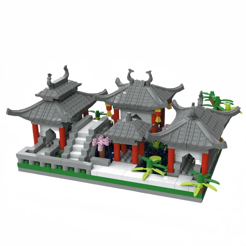 Chinese Suzhou Garden Micro Mini Building Blocks Toys–Unique Scenery, Holiday Gift for Kids,Educational Toy,Simple Assembly